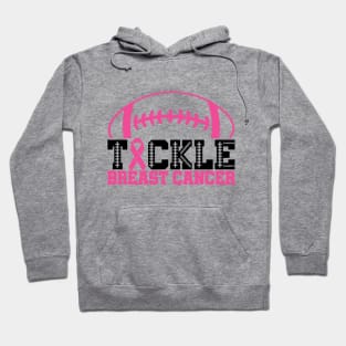 Tackle Breast Cancer Football Sport Awareness Support Pink Ribbon Hoodie